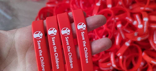 Close-up of silicone wristband texture and matte finish surface detail